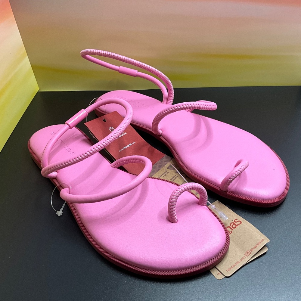 Havaianas Una Pitanga Sandals-Pink Glow US Women’s 7/ EU 36. NWT Strappy Sandals - Picture 5 of 7